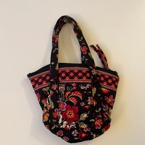 Mini Black/Red Floral Vera Bradley tote purse